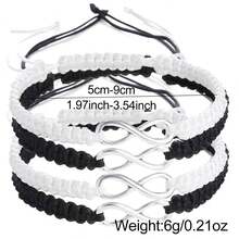 4pcs/Set Handmade Woven Infinity Symbol Figure 8 Bracelets, Unisex Couples & Best Friends Jewelry Gift - Bracelet - View 2