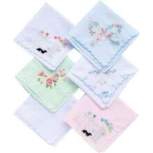 Womens Large Soft White Embroidered Handkerchiefs - 60s Cotton Square 16",39477075 - Màu xanh Cadet - Xem 1
