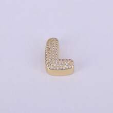 1件新款锆石字母吊坠，优雅魅力，A-Z字母，18k镀金，珠宝制作配件