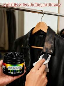 50克黑色皮革填充剂，用于填充或修复皮革汽车座椅、家具、鞋子上的孔洞、裂缝和划痕 - 附带工具 - 黑色 - 查看 1