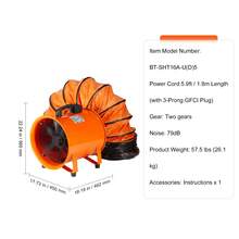 Ventilateurs muraux - 900 W CA 5175 CFM 2850 tr/min - Voir 7