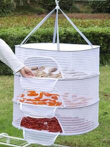 1pc Air Drying Rack, 1-3 Layers Folding Fish Air Drying Hanging Net, Polyester Fiber Mesh Basket, For Shrimp Fish Fruit VegetablesHerbs Plants Drying, With Zipper Fly Proof Cage,For Drying Toy & Clothes With Zippe,Spring,Minimalist,Summer Tops