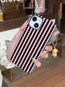 1件装简约艺术彩色条纹图案亮面二合一硬壳手机壳，兼容三星/11/12/13/14/15/16/17 Pro Max国际版，非国内版 - 彩色 - 查看 3