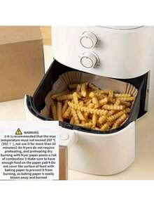 200/150/100/50 Sheets Parchment Paper With Wavy Edges - Heat Resistant Up To 450°F, Non-Stick & Leak-Proof, Suitable For 5-8 Quart Air Fryer/Oven - Family Pack - Wood Color - View 5