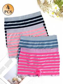4pcs Women's Seamless High Elasticity Mid/High Waist Briefs - Multicolor - View 1