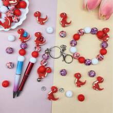 25/42/64颗3D恐龙及恐龙蛋系列硅胶珠套装 - 粉色、红色、蓝色、绿色恐龙及恐龙蛋造型设计 - 可爱动物造型珠子 - 非常适合DIY制作钥匙扣、项链、手链、装饰笔、珠宝和吊坠 - 适合作为节日和生日礼物 - 恐龍系列 - 查看 9