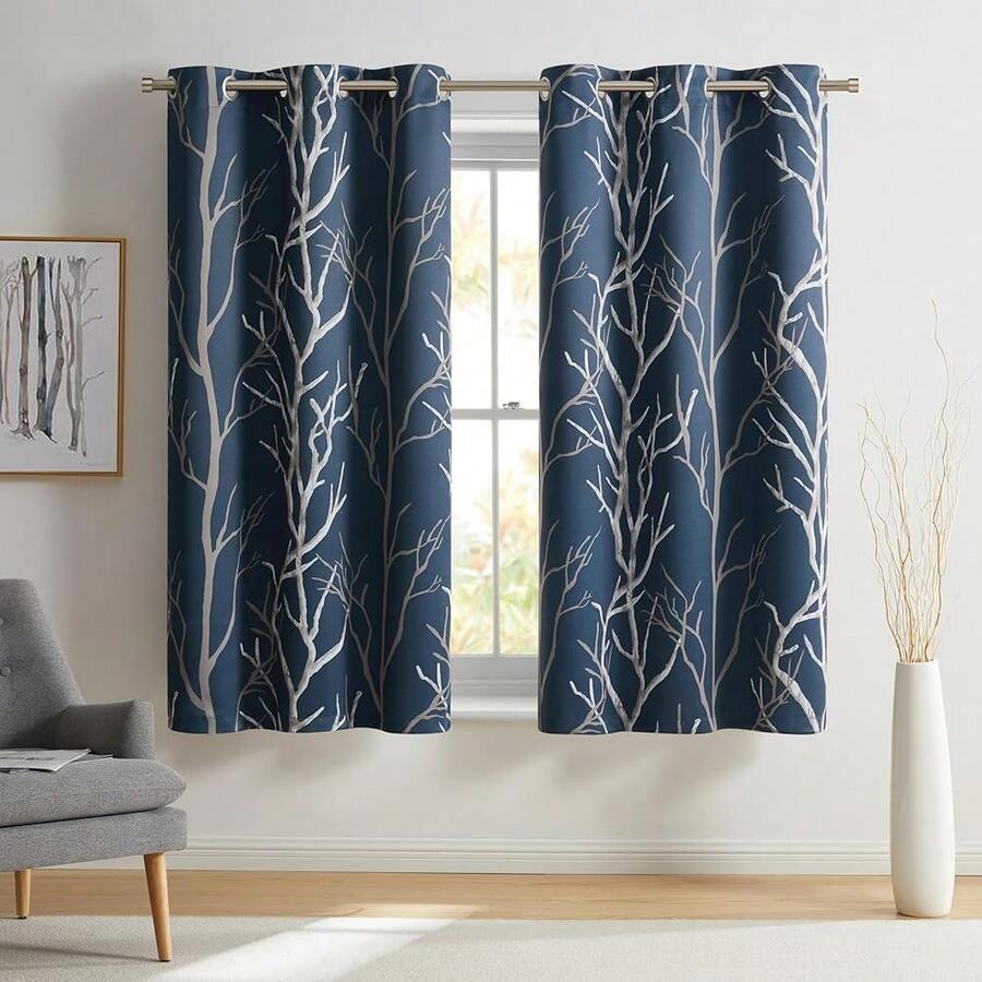 VCNY Home - Curtains, Blackout Window Panels With Grommet Top, Stylish Home Decor (FKingdom Blue, 40\ X 63\) - 藍色的 - 查看 1