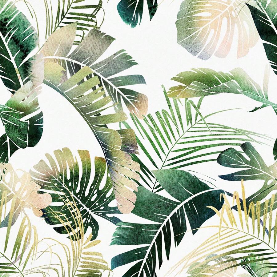 1 Roll Of Fresh Tropical Plant Big Leaf Wallpaper, Exquisite Indoor Decoration Film, Suitable For Decorating Wallpaper In Living Rooms And Bedrooms, Various Room Wall Decoration Wallpapers, Cabinet Wall Renovation, Easy To Install, Handmade Craft Film - Multicolor - View 1