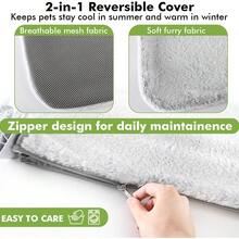 Cat Window Perch, Glow In The Dark Cordless Foldable Pet Hammock Bed For Window With Sturdy Metal Frame, Glowing Stars Pattern Resting Seat For Indoor Cats - Grey - M - View 2