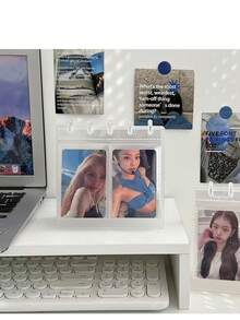 3英寸极简主义明信片展示相册，蘑菇扣桌面支架，翻页日历，照片相册 - 彩色 - 查看 5