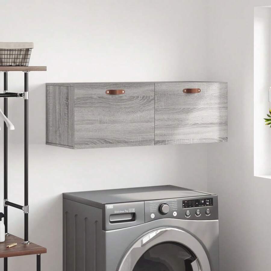 vidaXL Armario mural sonoma gris 100x36.5x35 cm ingeniería de madera - Gris - Ver 1