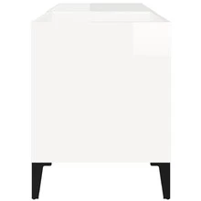 vidaXL Armadio a dischi bianco brillante 84,5x38x48 cm in legno metalmeccanico - Bianco - Visualizzare 6