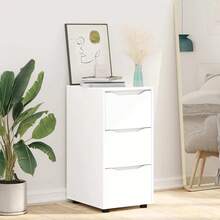 vidaXL Armadio da tavolo Bianco 40 x 48 x 81 cm Legno d'ingénierie - Bianco - Visualizzare 6