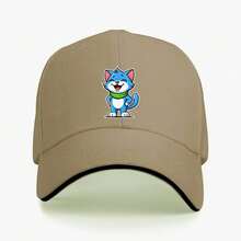 1 Piece Blue Cat Truck Hat - Adjustable Elastic Baseball Cap With Smiling Blue Cat Design, Lightweight Non-Stretch Fabric, Suitable For Outdoor Sports, Casual And Theme Activities - Unisex Hat, Cat Hat, Sports Accessories, Playful Design, Durable Headwear, Fun And Fashionable, Hand Washable, Fashion Enthusiast - 黑色 - 查看 11