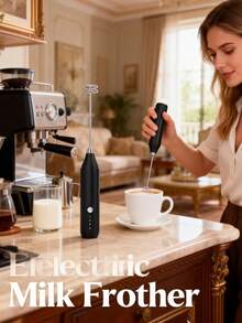 1个电动可充电迷你奶泡器，电动搅拌器，小型厨房及餐饮工具，手持式咖啡奶泡器，奶泡器，电动搅拌棒，家用微型电动奶泡器，手持式奶泡器 - 彩色 - 查看 1