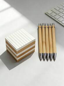 10pcs Bamboo Ballpoint Pens, Teacher's Special Pen, Creative Gift, Gift For Dad, Can DIY Thank You Card And Engraved Graduation Pen, Perfect Gift For Her/Him And Party Favor - Black - View 3