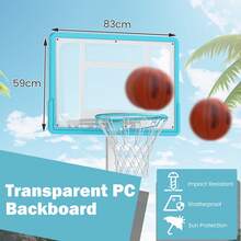 COSTWAY Pool Basketball Hoop, Poolside Basketball Goal With 32" Shatterproof Backboard, 3.1-4.1 FT Adjustable Height, Fillable Base And Wheels, Portable Basketball Hoop For Indoor Outdoor, White - White - View 7