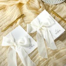 2 Set Wedding Vow Cards With Ribbon And Pens His And Hers Vow Books Paper Notebook Wedding Keepsake Essentials Elegant Bridal Shower Ceremony Tradition - Classic - View 2