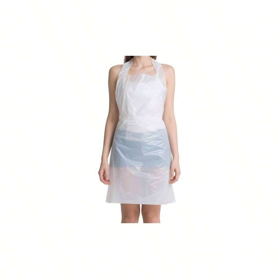 GENERALCARE 50 Pcs Disposable Polyethylene Aprons, Waterproof Kitchen Aprons For Cooking And Food Service, Individually Wrapped - Initial - View 1