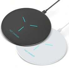 Bộ sạc không dây 15W, tương thích với iPhone 17/16/15/14/13/12 Pro/XS Max/Mini/X/XR, đế sạc không dây nhanh cảm ứng, tương thích với Samsung. - trắng - Xem 8