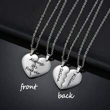 Custom Engraved Double Name Split Heart Necklaces Stainless Steel Heart Necklace Engraved Name Date Phrase Split Heart Necklaces Boys & Girls Birthday Gift Valentines, Holiday Gifts For Boyfriends And Girlfriends - Multicolor - View 10