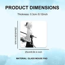 Samurai Girl Glass Mouse Pad, Dynamic Anime Traditional Costume, Rigid Gaming Mouse Pad, Suitable For PC, Smooth Operation, Help You Dominate The Game, Durable, Special Glass Surface, Improve Precision And Speed - Multicolor - View 13