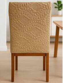 Anti-Dust Dining Chair Cover Kit 6 Seats Premium Quilted Thick Fabric Various Colors - 米色 - 查看 4