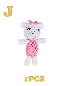 1件/2件/4件装彩色手工编织绳狗玩具，有趣的形状吸引宠物玩耍兴趣，章鱼/熊/长颈鹿/兔子/小狗/蛇/水果等。