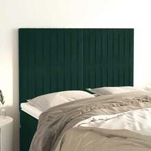 vidaXL Tête de lit Verde foncé 144 x 5 x 118/128 cm velluto - Verde - Visualizzare 1