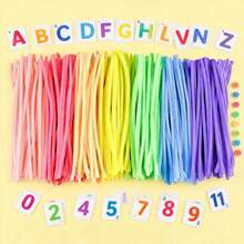 毛根清洁条，350/700 根混合毛根清洁条套装，毛根清洁条工艺品，7 色毛根条，彩色毛根条，彩色毛根清洁条，毛根清洁条工艺品材料，粗毛根清洁条工艺品材料，毛根清洁条套装，彩色毛根清洁条工艺品，毛根清洁条工艺品材料，毛根清洁条用于 DIY 工艺品装饰创意学校项目 - 彩色 - 查看 3