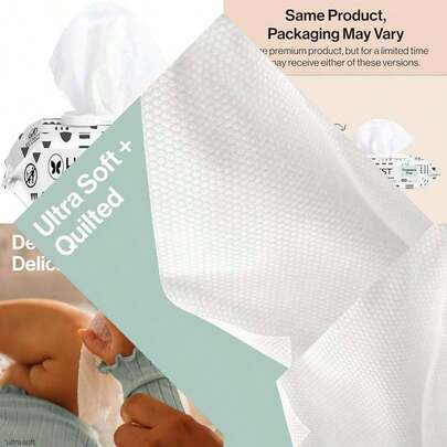 Hypoallergenic EWG Verified 99% Water Compostable Plant-Based Baby Wipes for Clean Conscious Use with Pattern Play