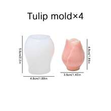 4-teiliges Tulpen-Blumen Silikonform Set aus Harz - mit Knospen-Tulpen Designs für Sträuße, DIY Aromatherapie Wachsschmelzen & dekorative Kerzen, ideal für Valentinstag, Ostern, Muttertag, Weihnachten, Geburtstag & Jahrestag Deko/Geschenke, wiederverwendbar und leicht zu entformen - Vier Tulpenformen - Übersicht 13