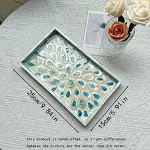 1 Stück INS Stil Dekoschale mit Muscheleinlage, bunte Patchwork Quadrate, handgefertigt. Geeignet zur Dekoration von Wohnzimmer Couchtisch, Esstisch und für den täglichen Gebrauch. Kann auch als Geschenk oder Partytischdekoration verwendet werden.