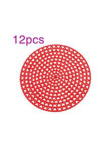 6/12 piezas de posavasos con forma de corazón, adecuados para la decoración de mesas de boda, manteles de fiesta, posavasos diarios para citas, ideales para el Día de San Valentín, Acción de Gracias, Pascua, Día de la Madre - Multicolor - Ver 13