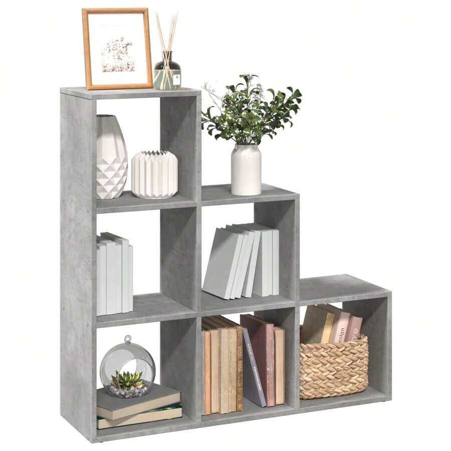 vidaXL Estante separado de pieza de 3 ebenex gris beton 99x29x99 cm - Gris - Ver 1