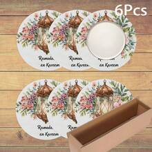 2片/4片/6片装硅胶餐垫，饰有月亮和伊斯兰灯笼图案，伊斯兰节日礼物，阿拉伯风格节日装饰，适用于餐桌、咖啡吧，四季皆宜，可水洗，可作餐垫、杯垫、沥水垫、厨房餐桌垫、室内/室外派对装饰、家居装饰，理想礼物 - 彩色 - 查看 6