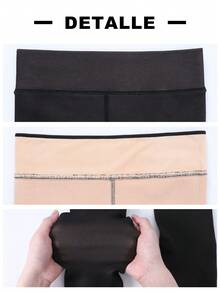 Medias sexy para mujer de 220g de nailon, mallas térmicas forradas, leggings, mallas cálidas, medias elásticas, leggings ajustados sexy, medias negras, medias para chicas. Adecuado para -10-10°C, medias térmicas gruesas para mujer, alta elasticidad, translúcido, cintura alta. Ideales para otoño e invierno. Suave y liso, adecuado para diversas festividades, deportes, ocio, negocios y otros usos diarios. - Negro - Ver 4