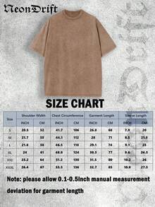 Y2K, Cool,UFO,Outdoor Sport,Modern Streets,Fashionable Pure Cotton Vintage Washed Men's T-Shirt, A Surprise Gift For Family And Friends, With Drooping Shoulder Sleeves And Round Neck,High-Quality Batik Cotton Retro Fashion Brand T-Shirt,A Certain Thickness Suitable For Summer T-Shirts, Holiday Gifts. - 咖啡棕 - 查看 5
