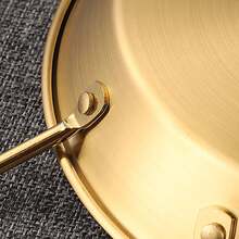 3PCS/Set  Seafood Rice Pot Frying Pan Double Ear Crayfish Plate Pan Stainless Steel Fri   22cm  24cm  26cm - Gold - View 8