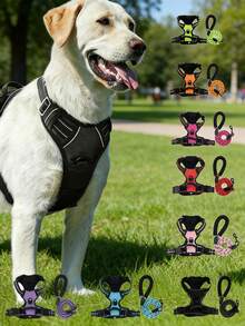 Anti-Pull Dog Harness With Dual Leash Clips, Adjustable Soft Thick Reflective Oxford Cloth Vest (Prevents Choking), Easy-Grip Handle - Suitable For All Dog Sizes. Please Confirm Size Before Ordering! (Harness Only, Leash Sold Separately!) - Multicolor - View 5