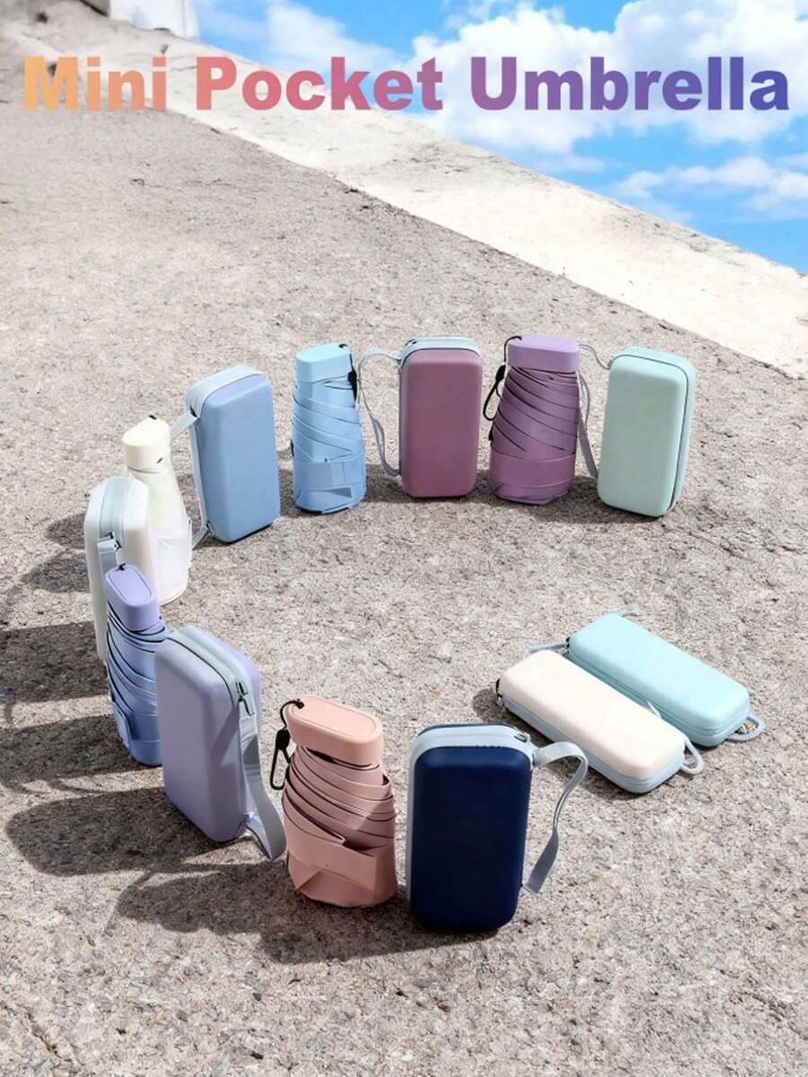 1 chiếc ô gấp mini, ô du lịch chống thấm nước bỏ túi, ô che nắng, ô chống tia UV dành cho nữ, ô gấp 6 cánh siêu nhẹ 2 trong 1, ô du lịch mini, ô đa năng dùng được cả nắng và mưa, chống gió, chống tia UV 99%.