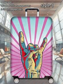 1pc Luggage Cover Suitcase Protective Sleeve, Multiple Sizes Available. Made Of Polyester Fiber, Scratch-Resistant & Wear-Resistant, Unisex. Ideal For Business Trips And Summer Vacations. Easy To Hand Wash And Detachable, A Must-Have Travel Accesso - Multicolor - View 40