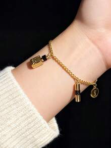 Yves Saint Laurent Pulseira Feminina com Pingente, Apresentando o Logotipo da Marca, Minimalista e Elegante, Doce e da Moda, Adequada para Uso Diário, Presente Perfeito para Feriados e Aniversários