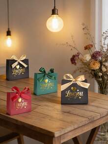 10PCS/1PC/Small Bowknot Gift Box [Including Ribbon] Valentine's Day Gift Box, Packaging Box, Packaging Bag, Can Hold Small Items, For Lovers, For Friends, Suitable For Valentine's Day, Birthdays, Party Gift Boxes