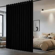 Patio Door Curtain Sound Blocking, Bedroom Privacy Room Divider Curtain Screen Partitions, Thermal Insulated Blackout Closet Sliding Door Curtain (1 Panel, 8.3ft Wide By 7ft Long, Gray) - 黑色 - 查看 7