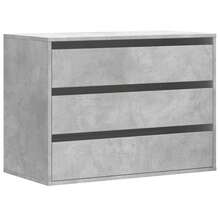 vidaXL Commode d'angle gris béton 80x41x58 cm ingénierie du bois - Gris - Voir 2