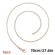 5pcs/Pack Elegant Luxury Fashion Multi-Length Lobster Clasp 1.5mm Flat Snake Chain Necklace, 304 Stainless Steel High Quality Vacuum Plating, DIY Jewelry Supplies, Suitable For Pendant Accessories, Jewelry Making, Valentine's Day, Mixed Colors & Sizes - 5pcs - View 29