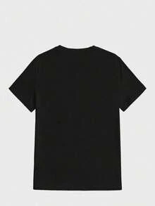 Men's Casual Crew Neck Short Sleeve T-Shirt, 100% Cotton, Summer Vacation Top, Funny Graphic Tees, Y2K Streetwear, Gifts For Boyfriend And Husband - 黑色 - 查看 4