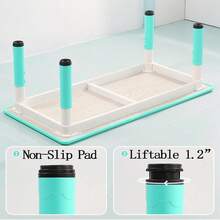 Set de Mesa Ajustable y 6 Sillas para Niños, Escritorio Multiusos con Superficie Resistente a Manchas, Patas Antideslizantes, Ideal para Manualidades, Estudio, Sala de Juegos o Casa, Color Azul Claro - Azul Cadete - Ver 7