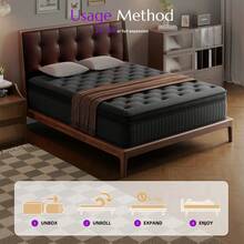 12 Inch Luxury Hybrid Mattress In A Box, Medium Firm Mattresses With Cooling Gel Memory Foam & Pocket Springs, Double Additional Support - Đen và Đỏ - Xem 5